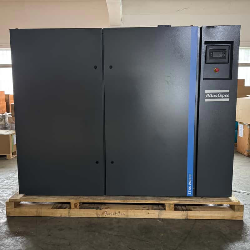 Atlas Copco ZT55 VSD FF | Συμπιεστής αέρα χωρίς λάδια 55 kW για φαρμακευτική βιομηχανία τροφίμων κλάσης 0